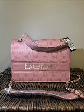 bebe Pink Logo-Accent Crossbody Bag